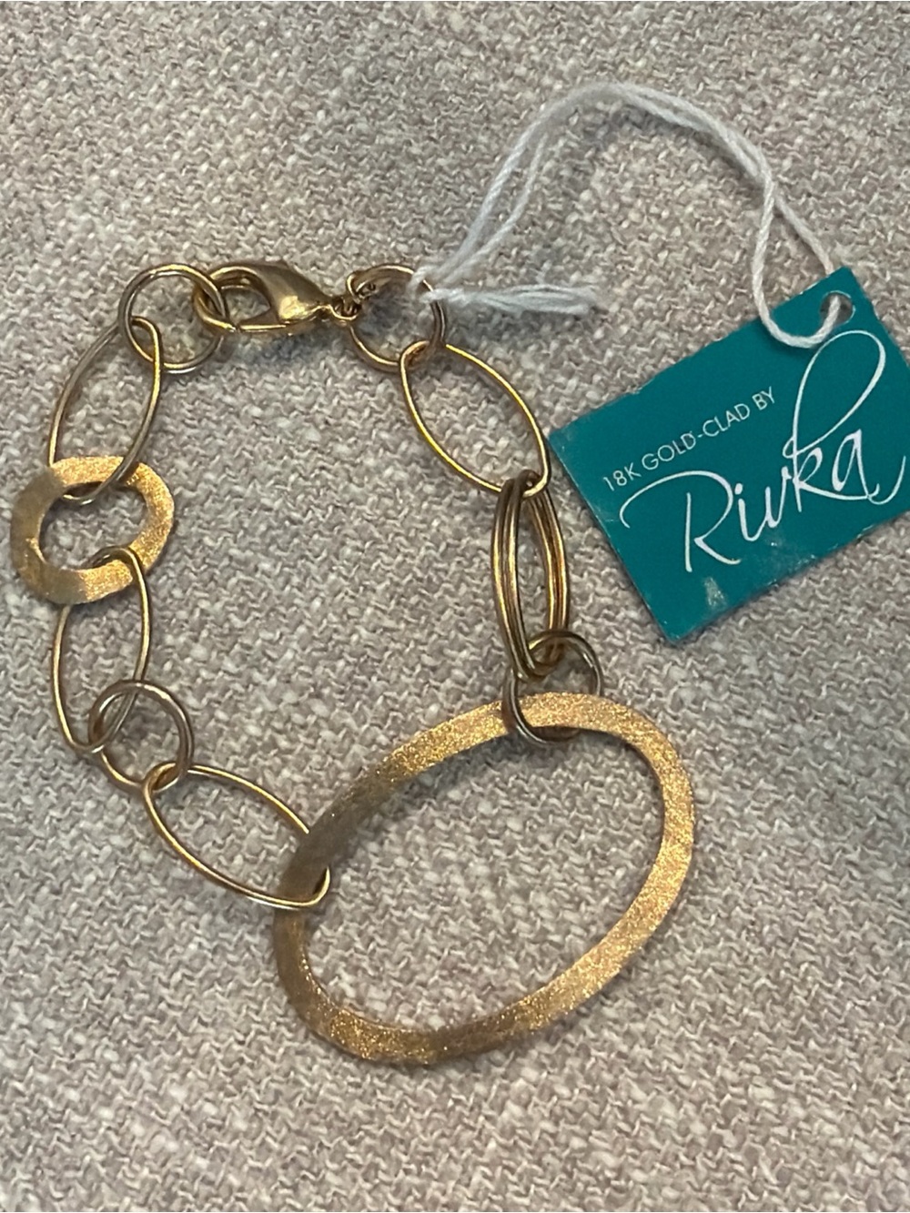 Rivka Friedman 18K Gold-Clad Textured Oval Link Bracelet